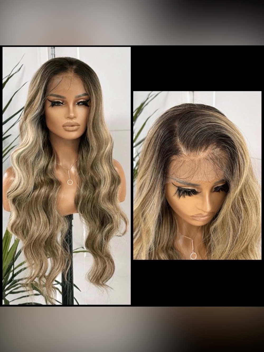 Wavy Lace Front Wig - Dark Rooted Blonde Balayage